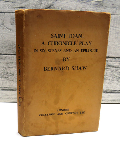 Saint Joan: A Chronicle Play In Six Scenes and An Epilogue. By Bernard Shaw 1938 book front cover
