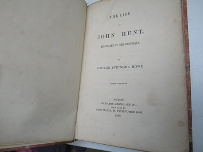 The Life of John Hunt Missionary To The Cannibals By George Stringer Rowe 1860 book image 3