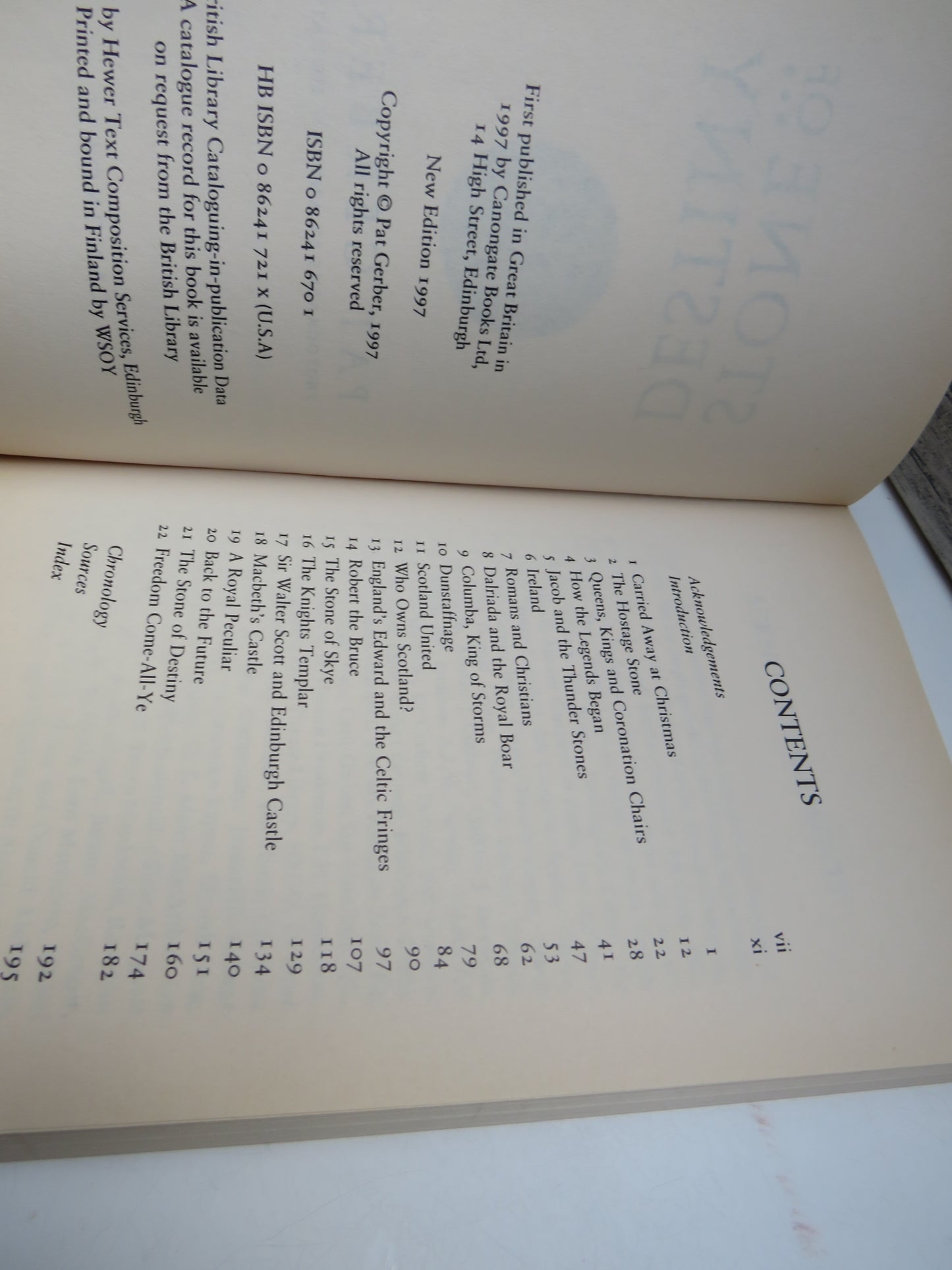 Stone of Destiny By Pat Gerber 1997