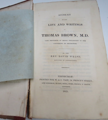 Account of the Life and Writings of Thomas Brown By The Rev. David Welsh 1825 book image 4