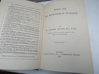 Money and Mechanism of Exchange By W. Stanley Jevons 1878 book image 3