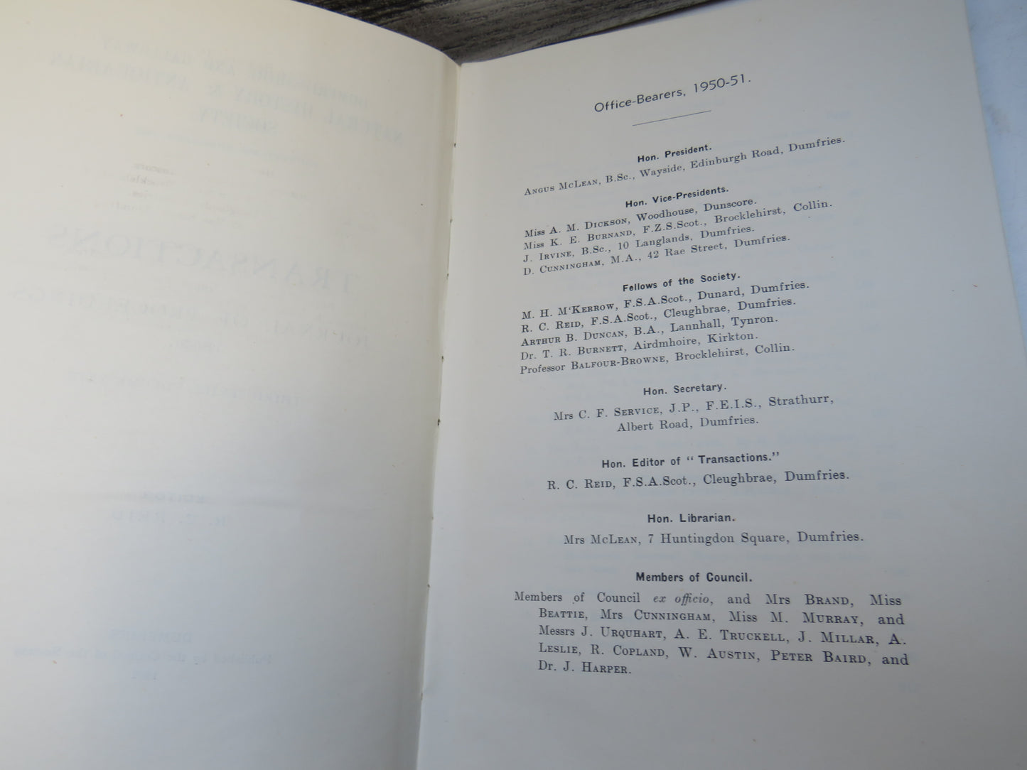Dumfries and Galloway Natural History & Antiquarian Society Transactions and Proceedings 1950-51