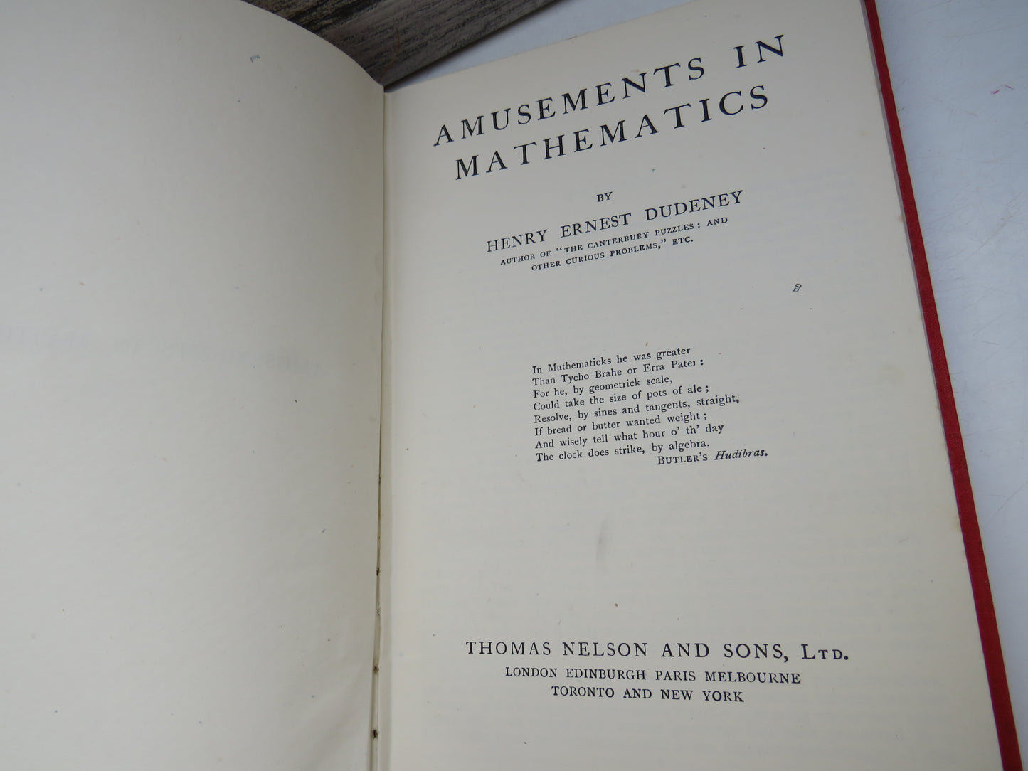 Amusements In Mathematics By Henry Ernest Dudeney 1941