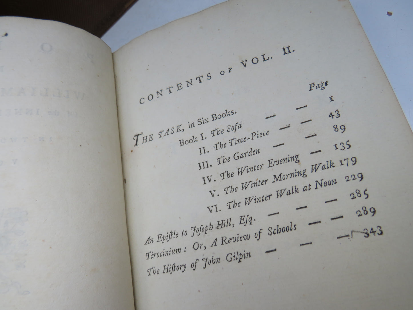 Poems By William Cowper, of the Inner Temple esq In 2 Volumes 1787