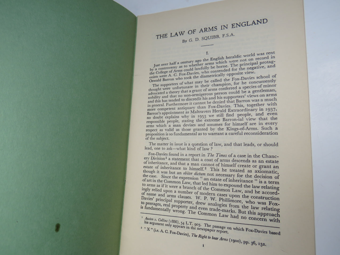 The Law of Arms In England By G.D. Squibb