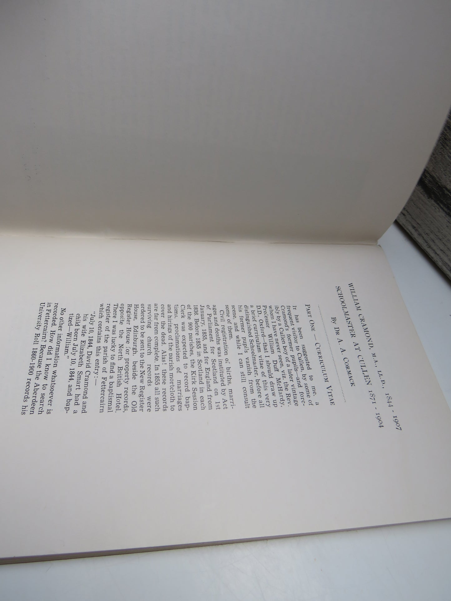 William Cramond 1844-1907 Schoolmaster At Cullen Researcher In History A Tribute By One Schoolmaster To Another