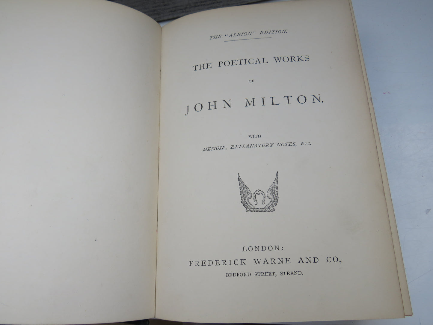The Poetical Works of John Milton The "Albion" Edition