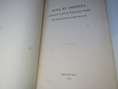 Acta Et Decreta Concilii Scotlae Plenarii Primi Post Redintegratam Hierarchiam 1888 book image 4