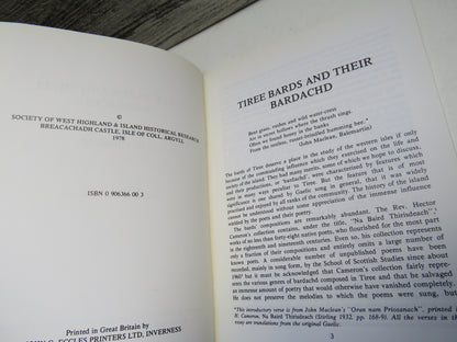 Tiree Bards and Their Bardachd The Poets In A Hebridean Community By Eric Cregeen and Donald W. Mackenzie 1978