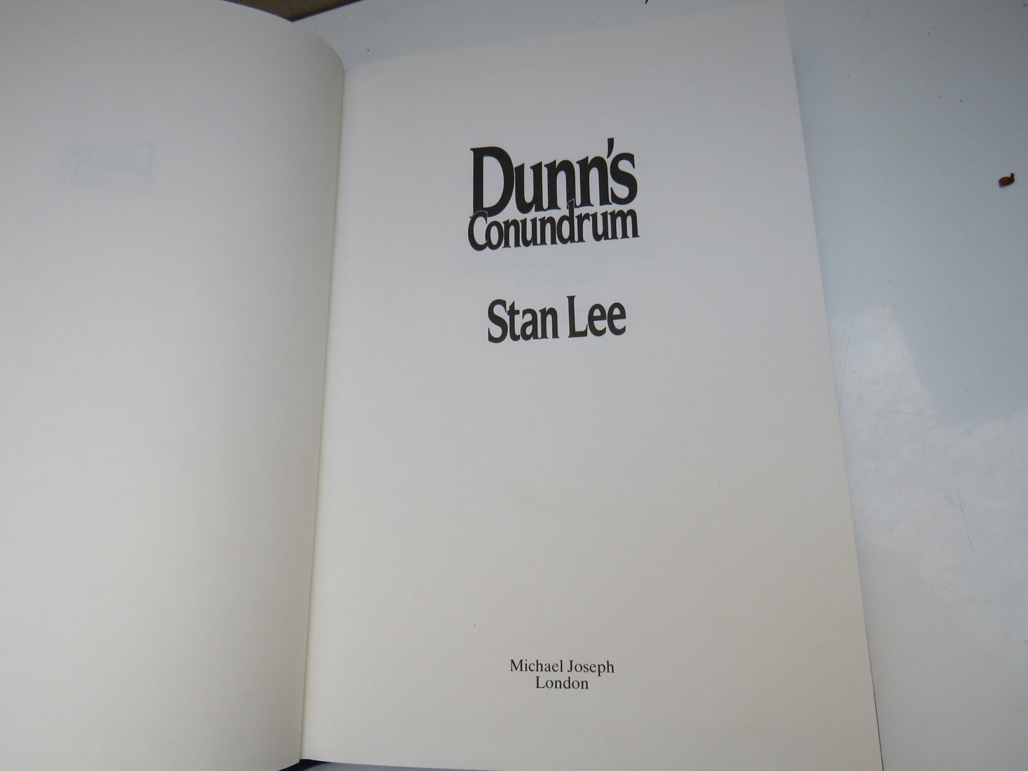 Dunn's Conundrum, A Novel by Stan Lee, 1985