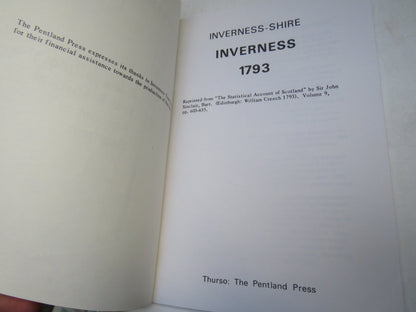 Inverness-Shire Inverness 1793 A Reprint From The First Statistical Account of Scotland