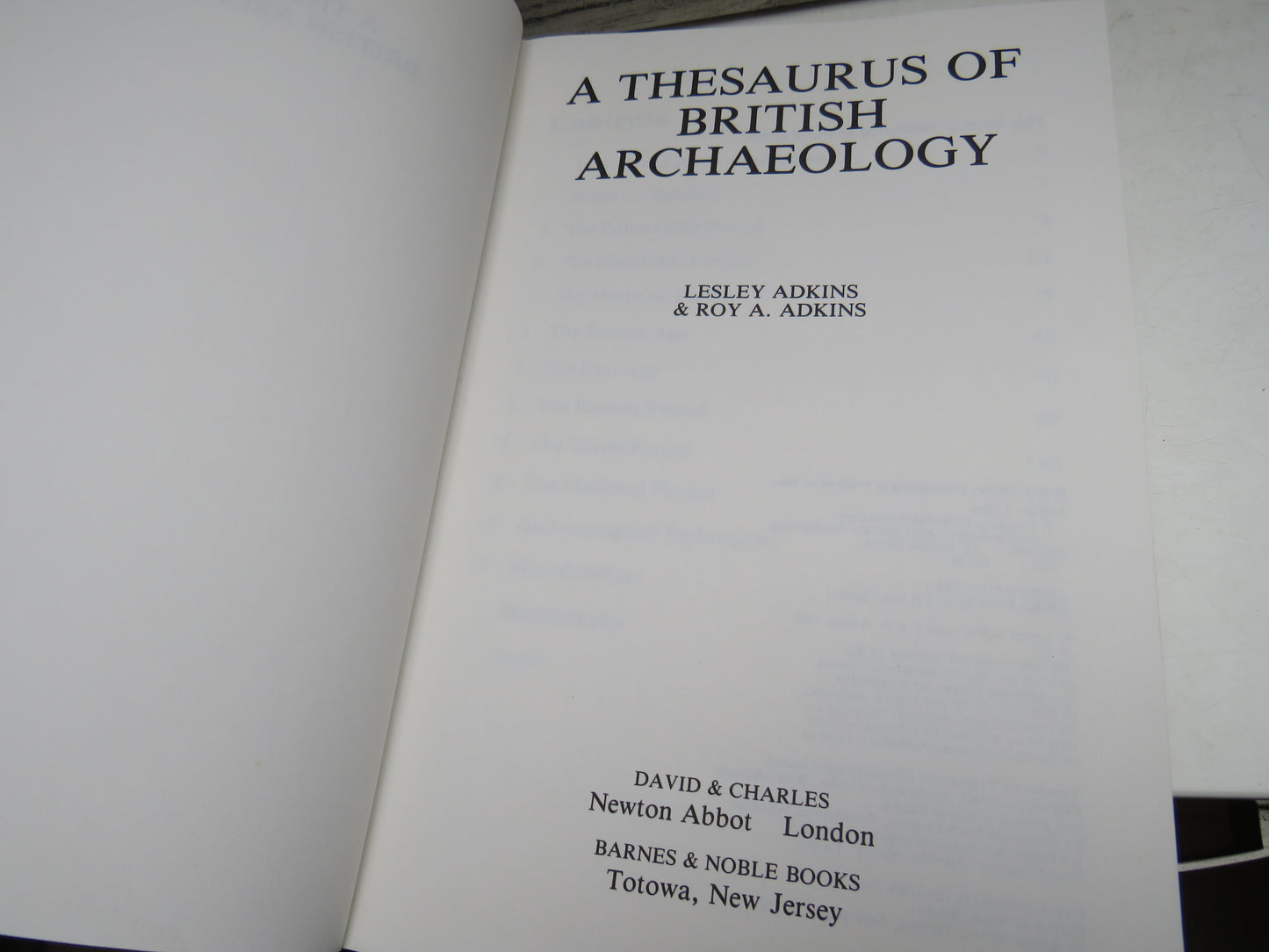 A Thesaurus of British Archaeology By Lesley Adkins & Roy A. Adkins 1982