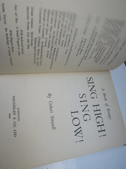 A Book of Essays, Sing High! Sing Low! by Osbert Sitwell, 1944 book image 3