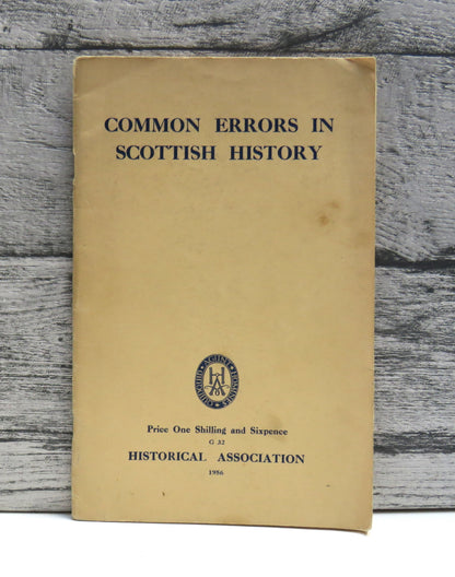Common Errors In Scottish History General Series G 32 1956
