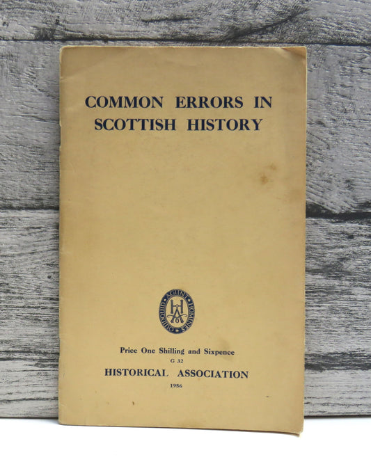 Common Errors In Scottish History General Series G 32 1956