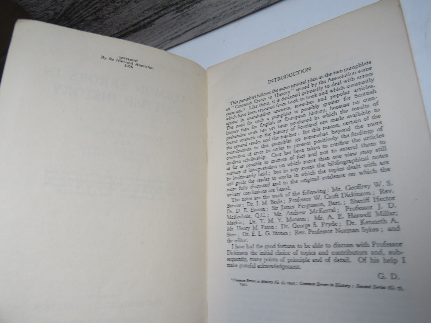 Common Errors In Scottish History General Series G 32 1956