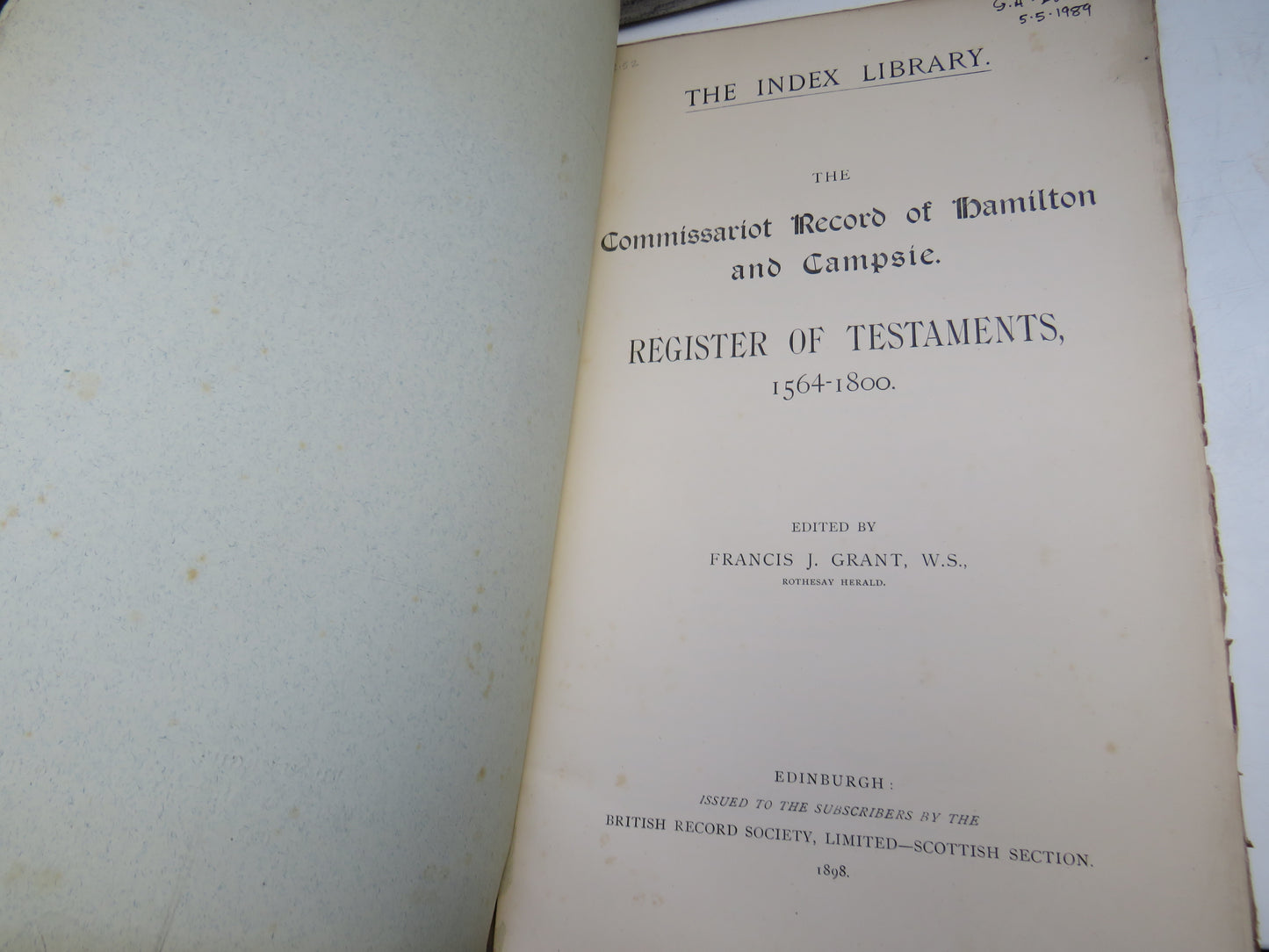 The Commissariot Record of Hamilton and Campsie Register of Testaments 1564-1800