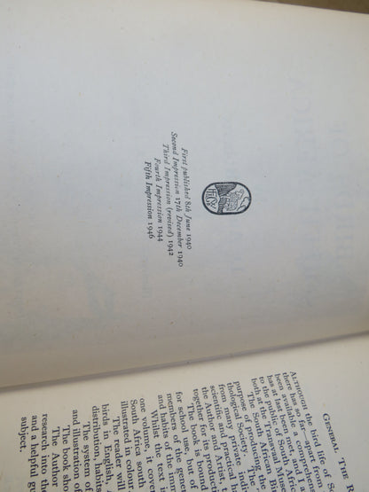 The Birds of South Africa By Dr Austin Roberts 1946