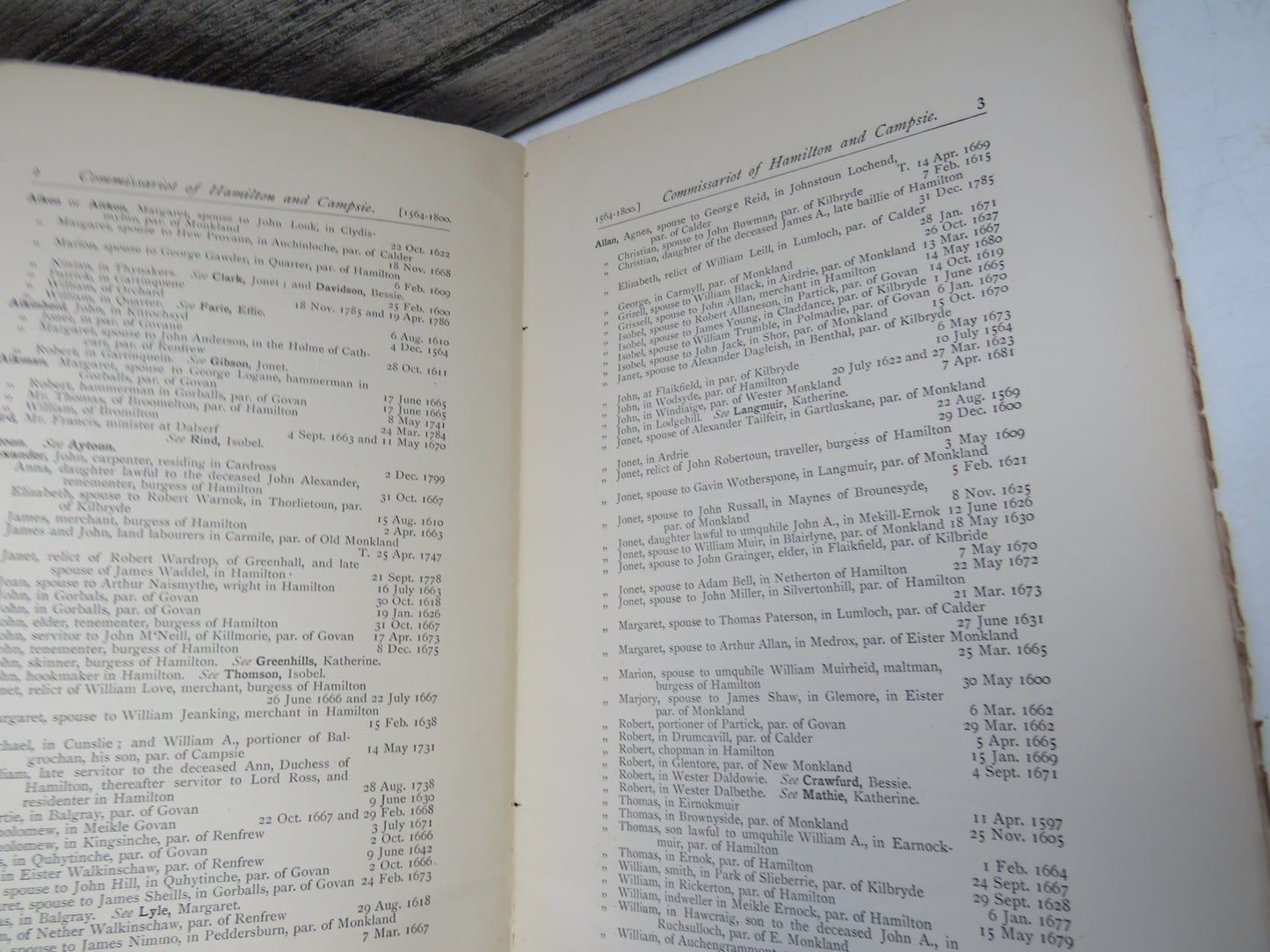 The Commissariot Record of Hamilton and Campsie Register of Testaments 1564-1800