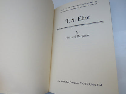 T. S. Eliot by Bernard Bergonzi, 1972 Author Signed book image 4