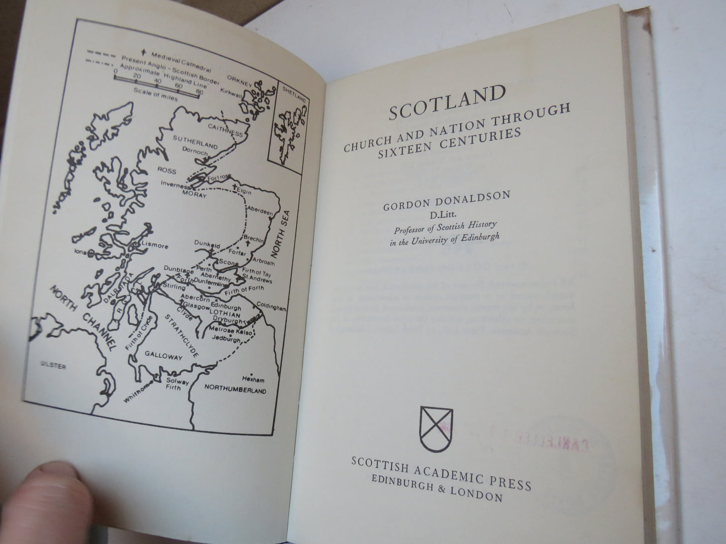 Scotland Church and Nation Through Sixteen Centuries By Gordon Donaldson 1972
