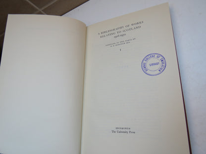 A Bibliography of Works Relating To Scotland 1916-1950 P.D. Hancock Part 1 1959 book image 4