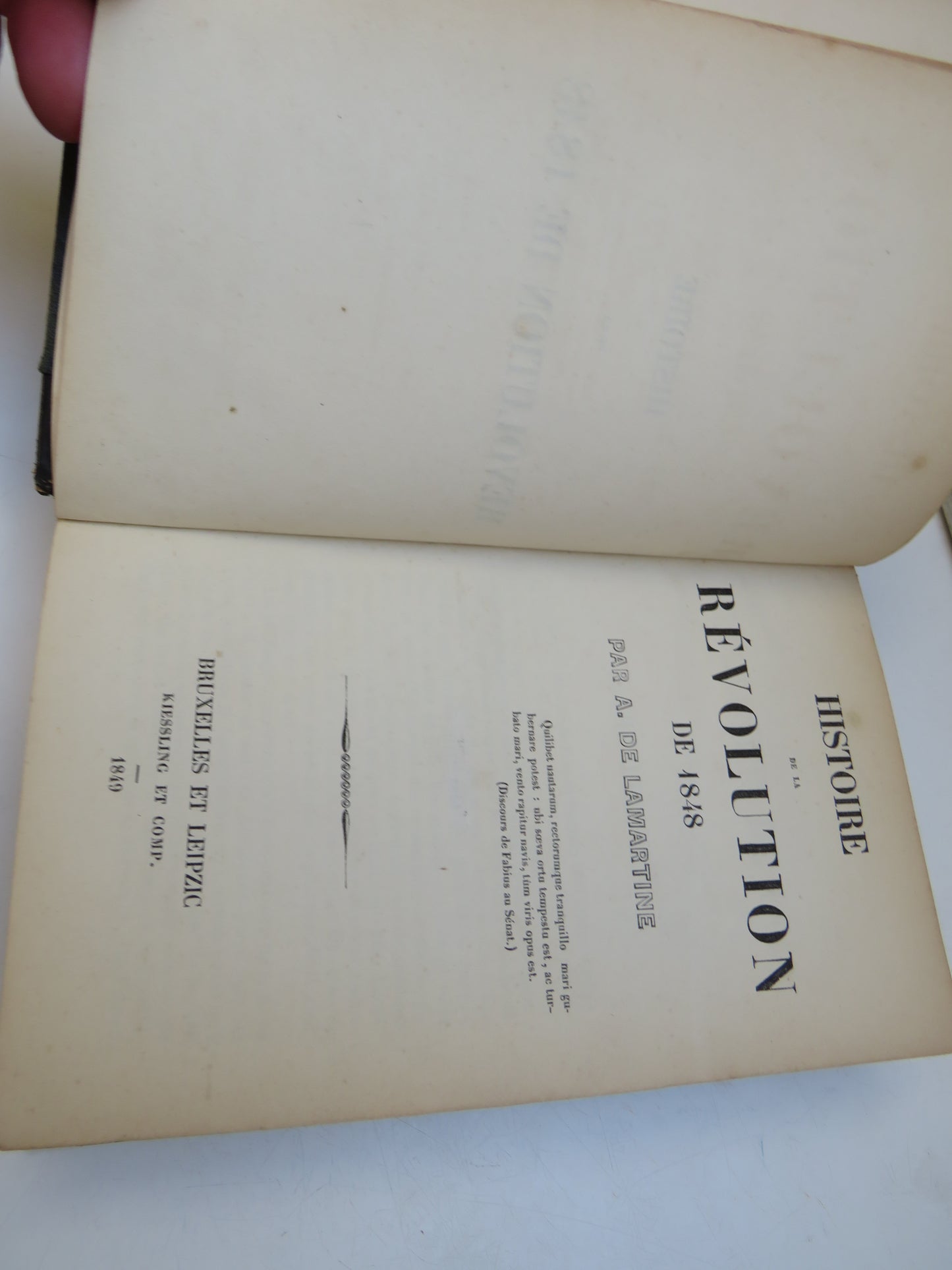 Histoire De La Revolution De 1848 Par. A. De Lamartine 1849 Antique French Book
