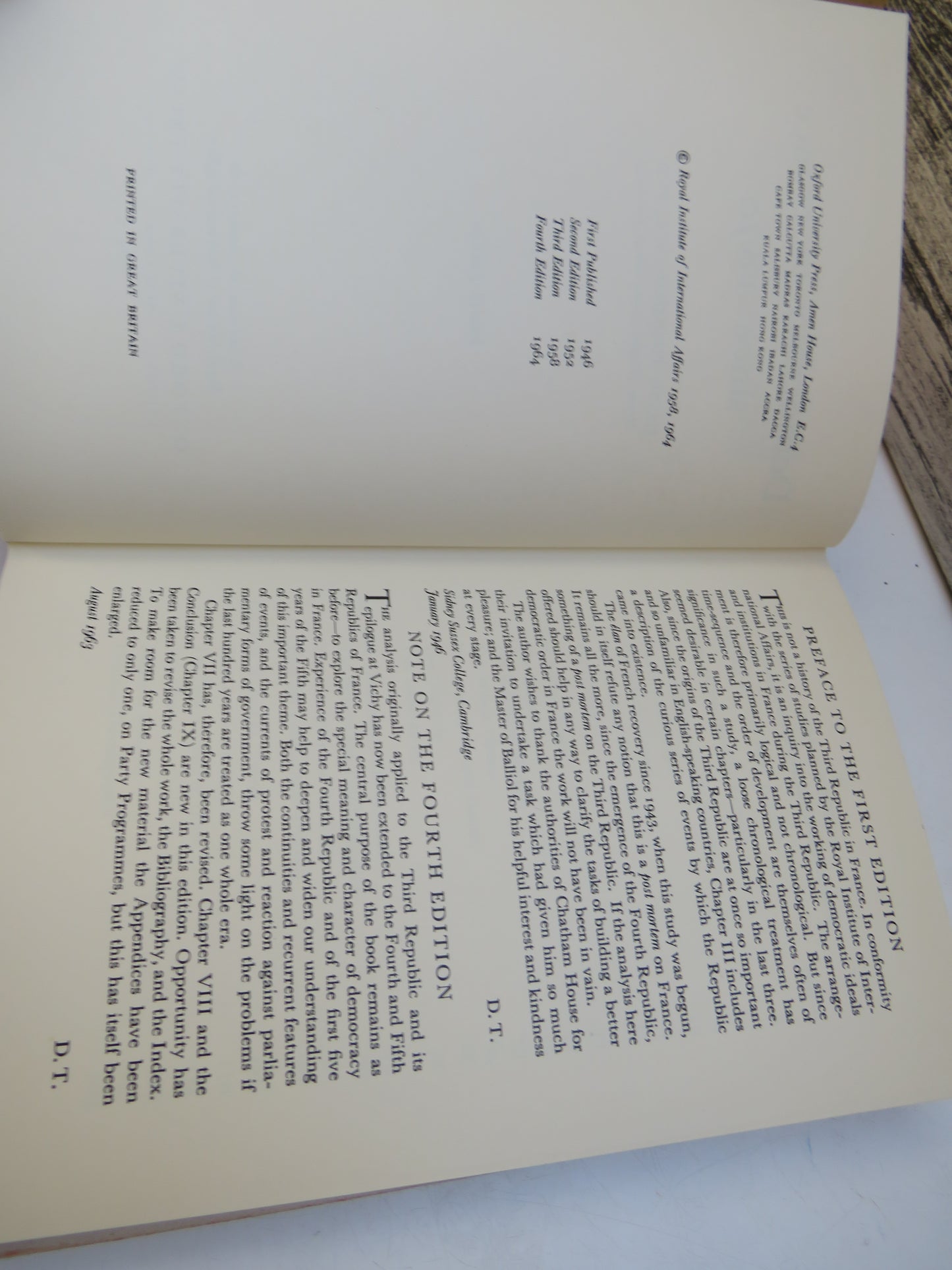 Democracy In France Since 1780 By David Thomson 1964