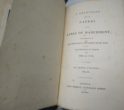 A Selection From The Papers of the Earls of Marchmont In Three Volumes 1831 book image 6