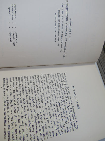 The Soil An Introduction To The Scientific Study of the Growth of Crops By A.D. Hall 1910