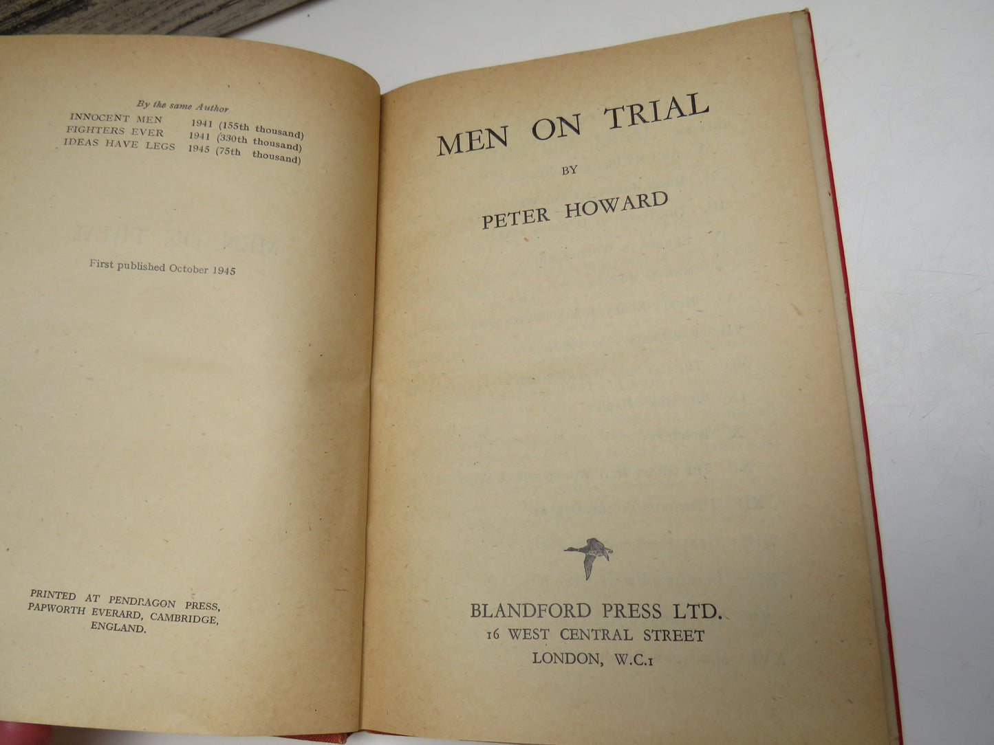 Men on Trial By Peter Howard 1945