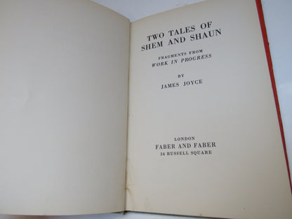 Two Tales of Shem and Shaun, Fragments from Work in Progress by James Joyce, 1932 book image 6