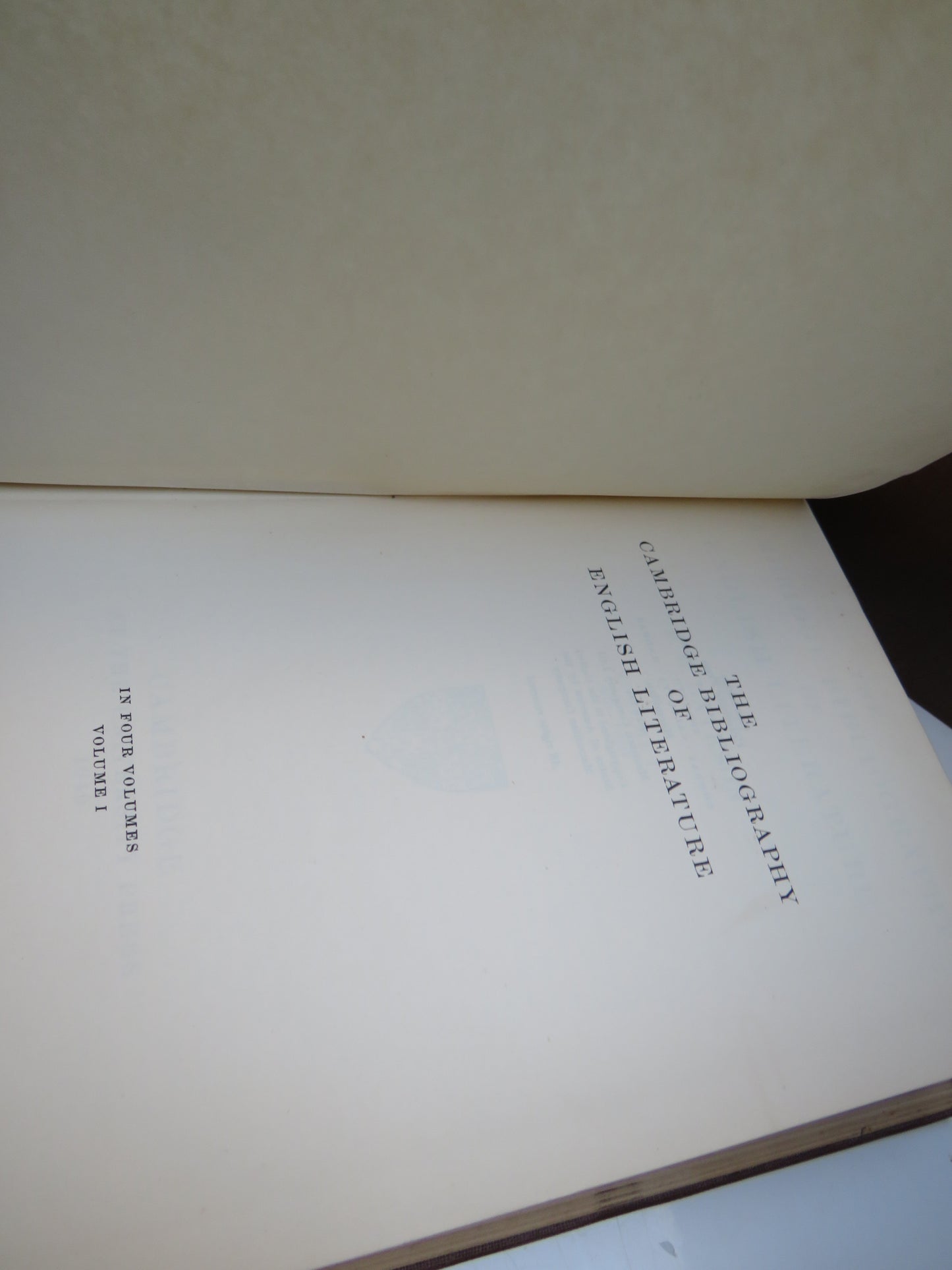 The Cambridge Bibliography of English Literature Edited By F.W.Bateson Volume I, II & III 1940