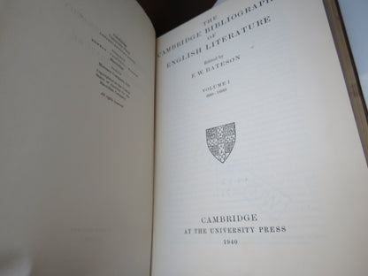 The Cambridge Bibliography of English Literature Edited By F.W.Bateson Volume I, II & III 1940 book image 6