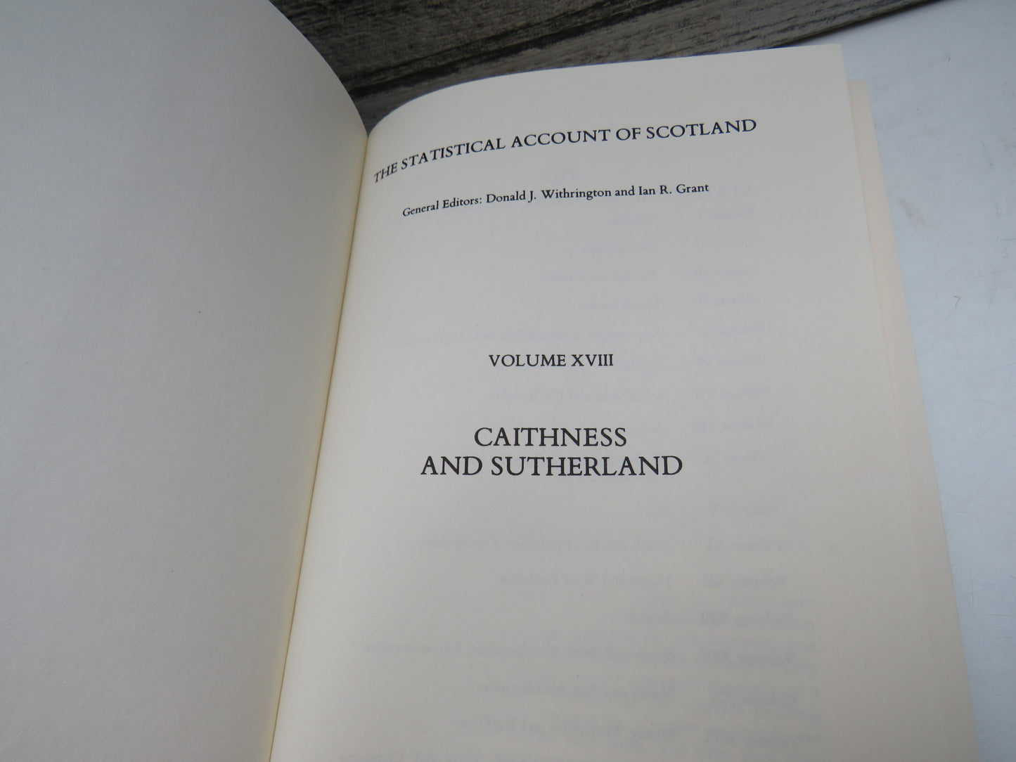The Statistical Account of Scotland 1791-1799 Volume XVIII 1979