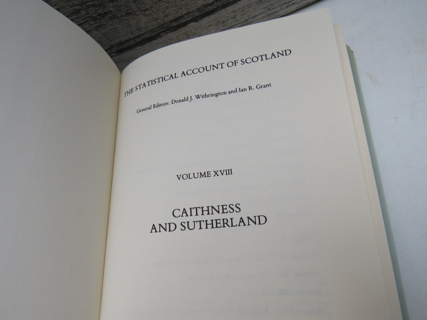 The Statistical Account of Scotland 1791-1799 Volume XVIII 1979