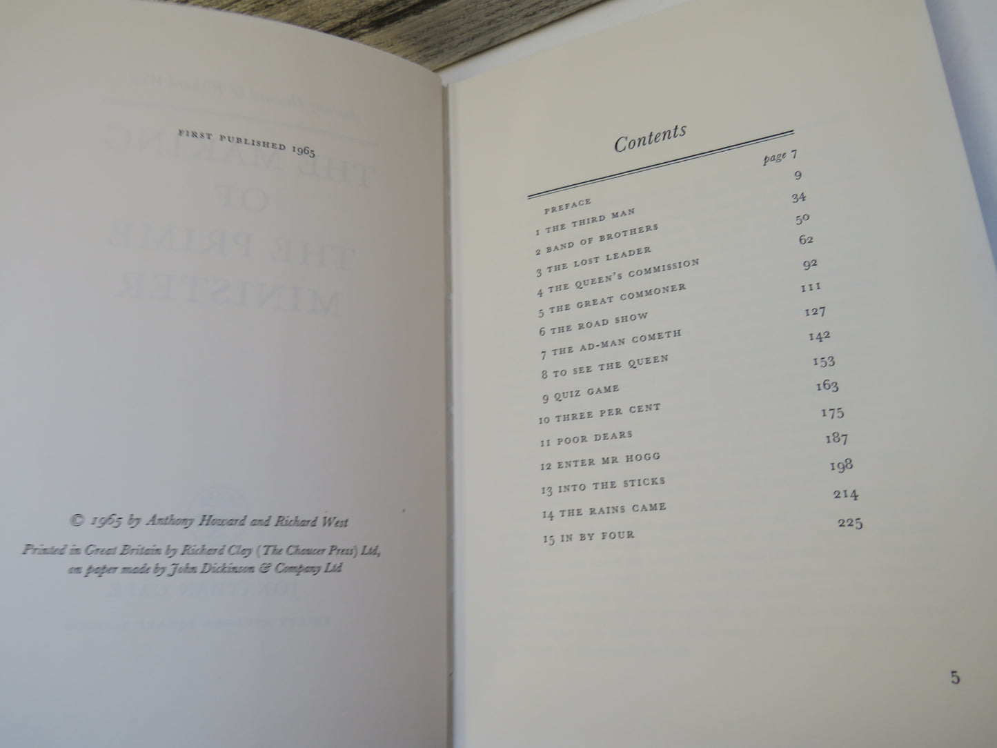 The Making of The Prime Minster By Anthony Howard & Richard West 1965