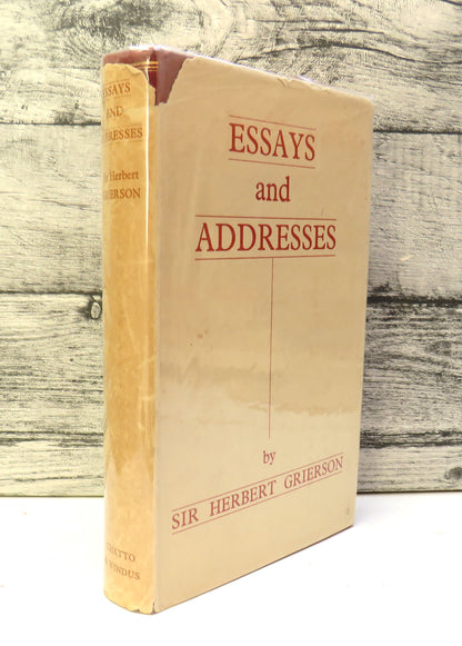Essays and Addresses by Sir Herbert Grierson 1940 book front cover