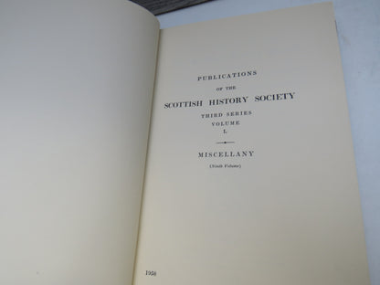 Miscellany of the Scottish History Society 9th Volume 1958
