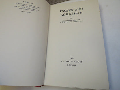 Essays and Addresses by Sir Herbert Grierson 1940 book image 3