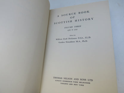 A Source Book of Scottish History Volume Three 1567-1707