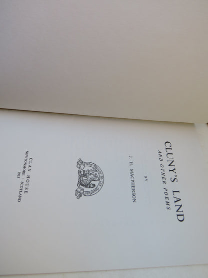 Cluny's Land and Other Poems By J. H. MacPherson 1963