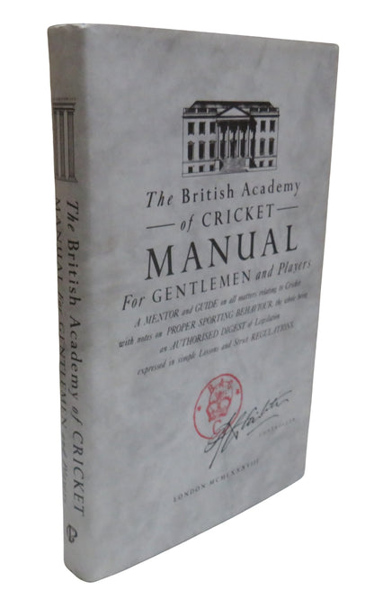 The British Academy of Cricket Manual For Gentlemen and Players 1988 book front cover