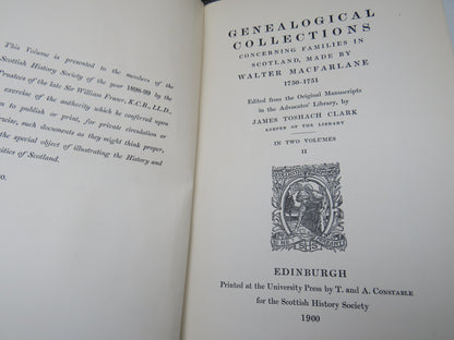 Genealogical Collections Concerning Families In Scotland, Made By Walter MacFarlane 1750-1751 In 2 V book image 4