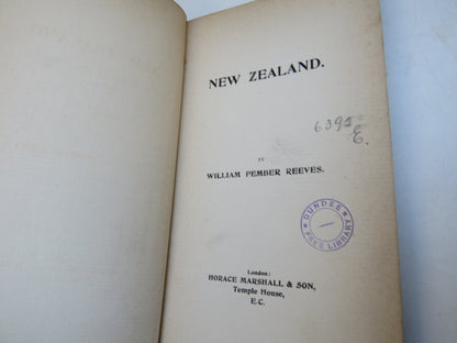 New Zealand By William Pember Reeves