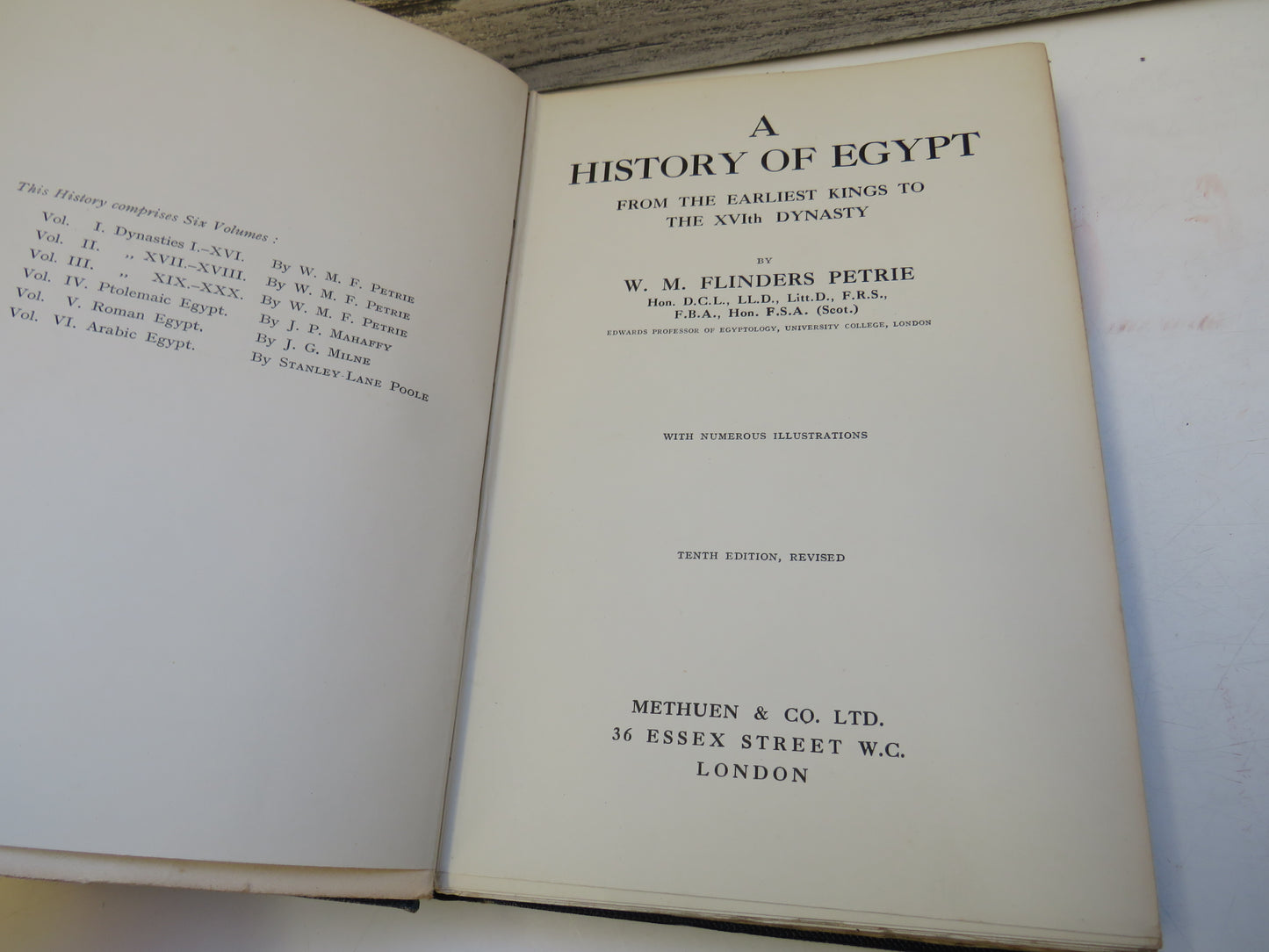 A History of Egypt From The Earliest Kings To The XVIth Dynasty Volume I By W. M. Flinders Petrie 1923