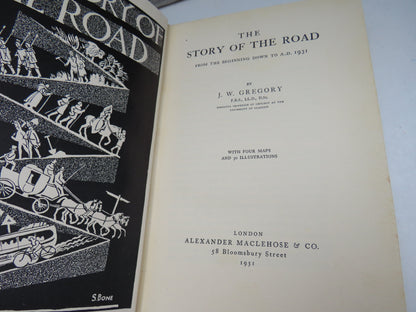 The Story of The Road From The Beginning Down To A.D. 1931 By J. W. Gregory 1931 (Vintage Transport  book image 3