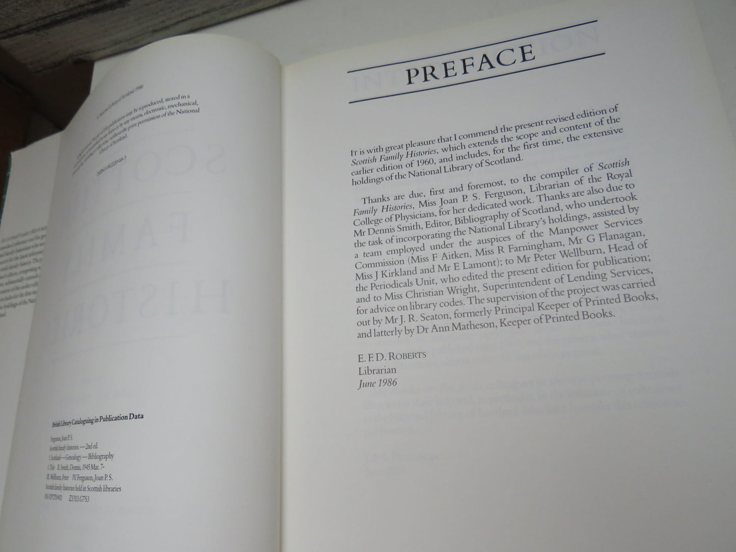 Scottish Family Histories Compiled By Joan P.S. Ferguson 1986
