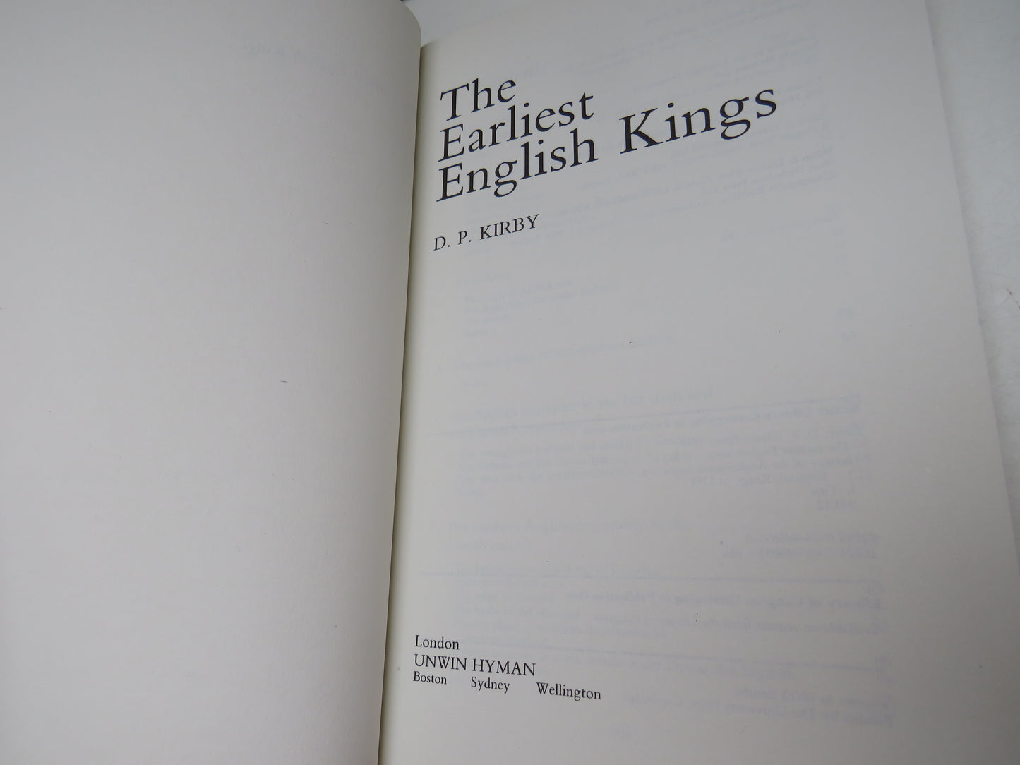 The Earliest English Kings By D. P. Kirby 1991