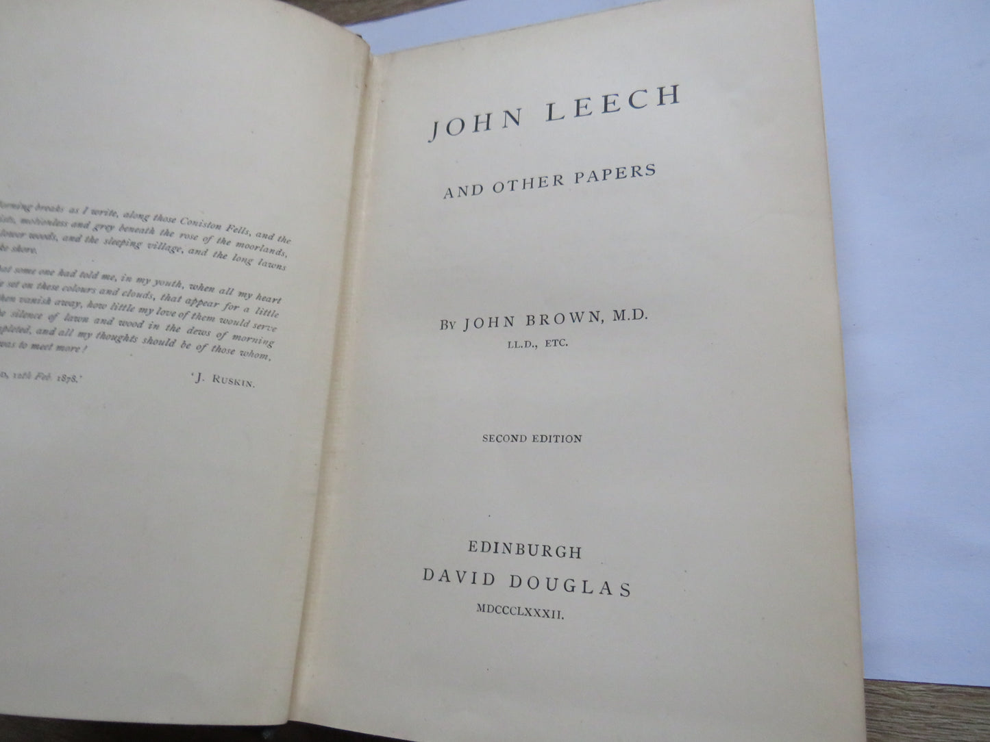 John Leech and Other Papers By John Brown 1882